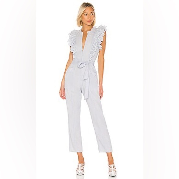 APIECE APART Limon Eyelet Jumpsuit in Lavender Size: M | US 6 - Picture 1 of 5